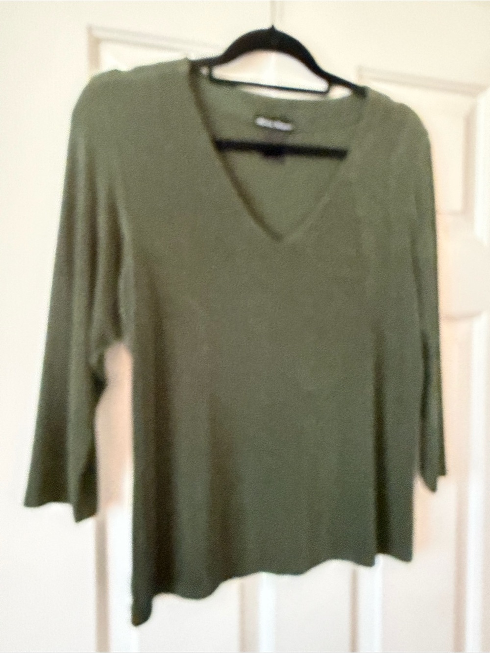 Women's V-Neck Lightweight SoftKnit Top - Sage Green